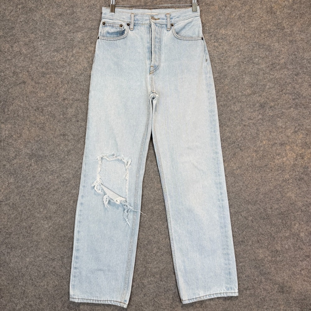 Still Here Childhood Jeans Womens 26 (fits 25x29) Straight Button Distressed